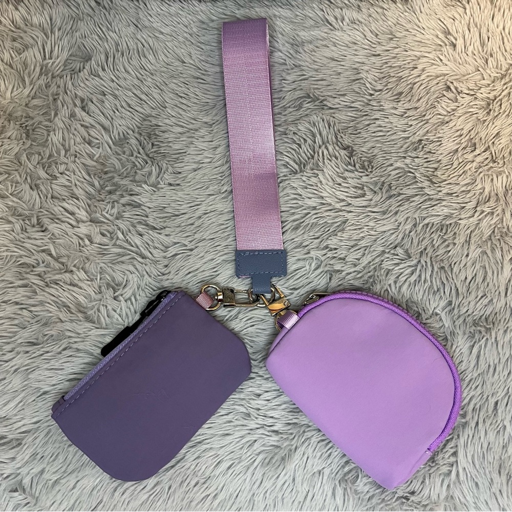 Purple Dual Pouch Wristlet